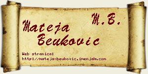 Mateja Beuković vizit kartica